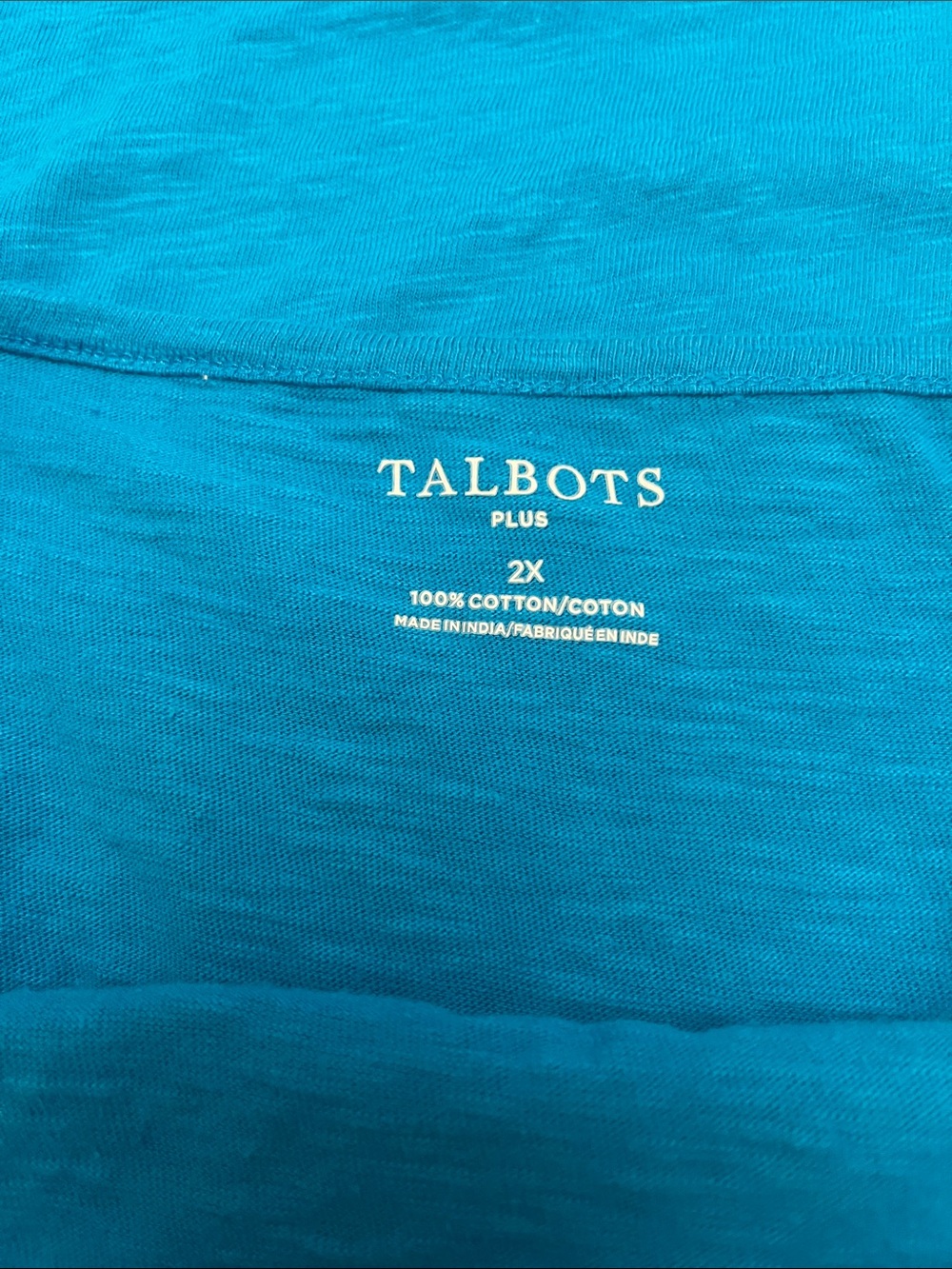 Talbots Teal Eyelet Scoop Neck Tee Shirt - Picture 6 of 6